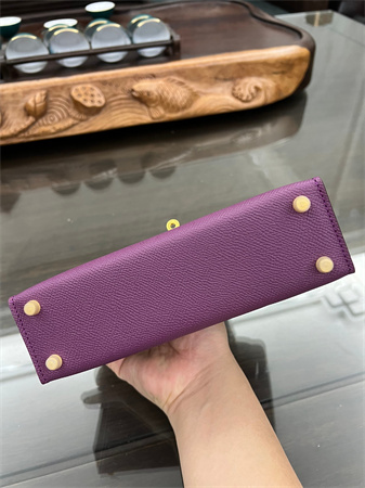 Kelly Mini II Bag Epsom Leather Gold/Silver hardware In Anemone Color