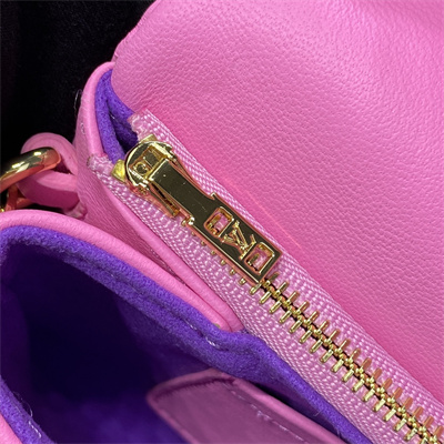 L.V Coussin Pochette Monogram Embossed Lambskin Hot Pink M80745