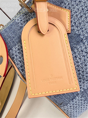 L.V Speedy Bandoulière 25 Damier Denim 3D cotton canvas Blue N40700