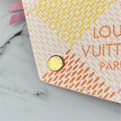 L.V Victorine Wallet Damier coated canvas Peach Pink N40750
