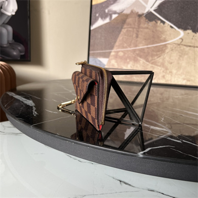 LV Card Holder Recto Verso Damier Ebene Canvas Red N60405