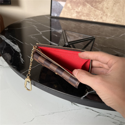 LV Card Holder Recto Verso Damier Ebene Canvas Red N60405
