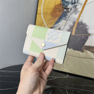 L.V Victorine Wallet Damier coated canvas Pistachio Green N40750