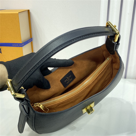 L.V Low Key Shoulder Bag Grained Calfskin Black M24611