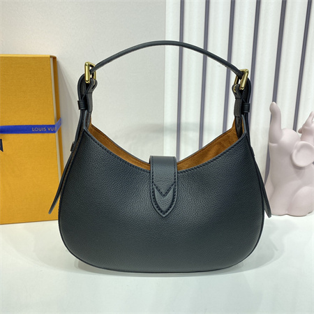 L.V Low Key Shoulder Bag Grained Calfskin Black M24611