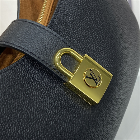 L.V Low Key Shoulder Bag Grained Calfskin Black M24611