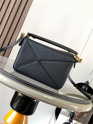 L0ew* mini puzzle bag in soft grained calfskin black