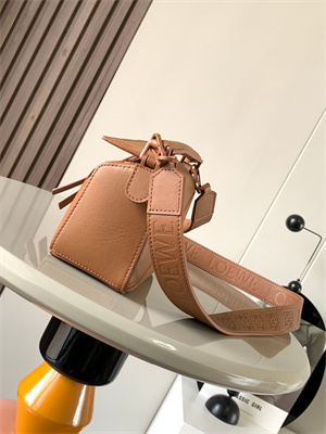 L0ew* mini puzzle bag in soft grained calfskin with wide strap