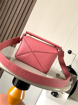 L0ew* mini puzzle bag in soft grained calfskin with wide strap