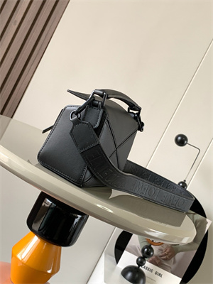 L0ew* mini puzzle bag in soft grained calfskin with wide strap