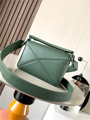 L0ew* mini puzzle bag in soft grained calfskin with wide strap