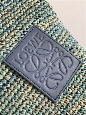 L0ew* mini slit bag in raffia and calfskin