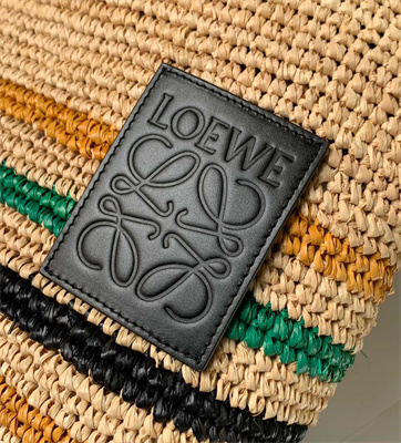 L0ew* mini slit bag in raffia and calfskin