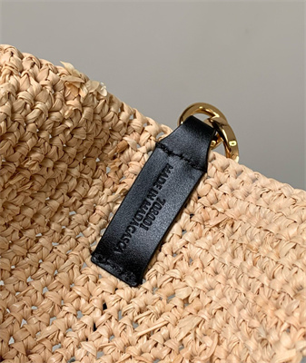 L0ew* mini slit bag in raffia and calfskin