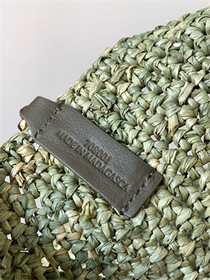 L0ew* mini slit bag in raffia and calfskin