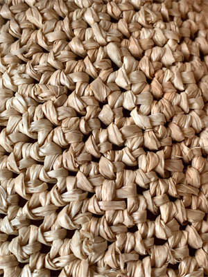 L0ew* mini slit bag in raffia and calfskin