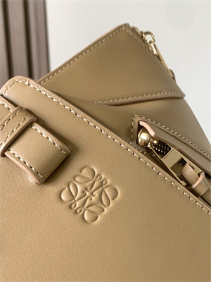 L0ew* compact hammock bag in satin calfskin with jacquard strap