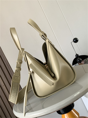 L0ew* compact hammock bag in satin calfskin with jacquard strap