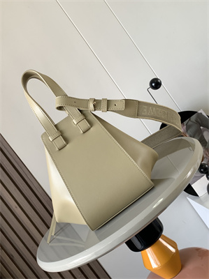 L0ew* compact hammock bag in satin calfskin with jacquard strap