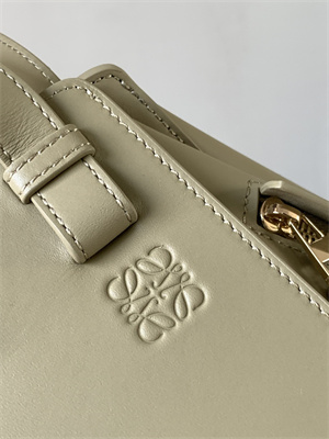 L0ew* compact hammock bag in satin calfskin with jacquard strap