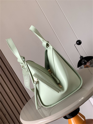 L0ew* compact hammock bag in satin calfskin with jacquard strap