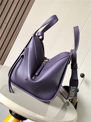 L0ew* compact hammock bag in satin calfskin with jacquard strap