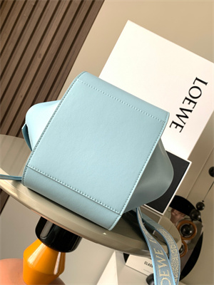 L0ew* compact hammock bag in satin calfskin with jacquard strap