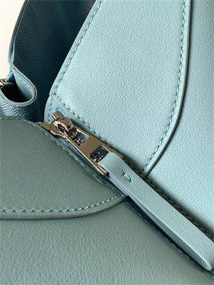 L0ew* compact hammock bag in satin calfskin with jacquard strap