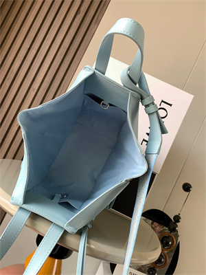 L0ew* compact hammock bag in satin calfskin with jacquard strap