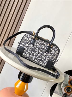 L0ew* amazona 23 bag in anagram jacquard and calfskin black
