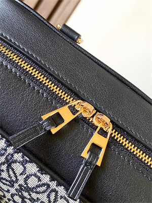 L0ew* amazona 23 bag in anagram jacquard and calfskin black