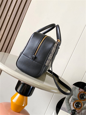 L0ew* amazona 28 bag in anagram jacquard and calfskin black