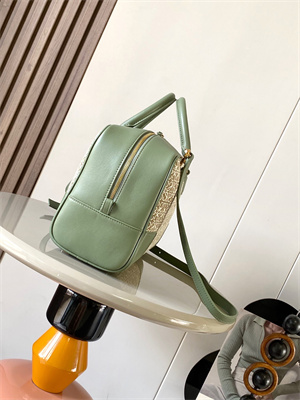 L0ew* amazona 28 bag in anagram jacquard and calfskin green