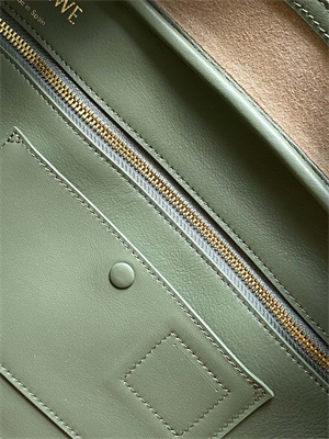 L0ew* amazona 28 bag in anagram jacquard and calfskin green