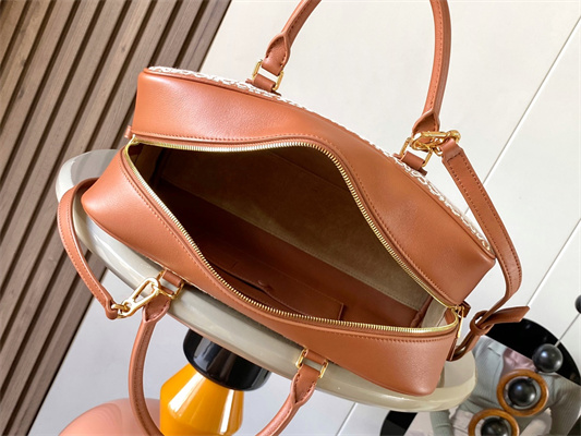 L0ew* amazona 28 bag in anagram jacquard and calfskin brown