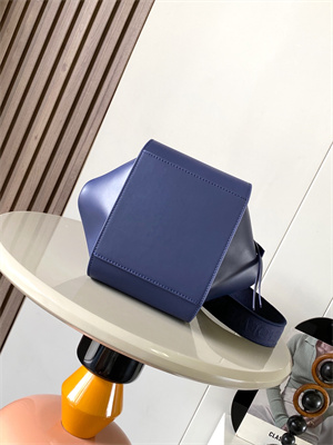 L0ew* compact hammock bag in satin calfskin with jacquard strap