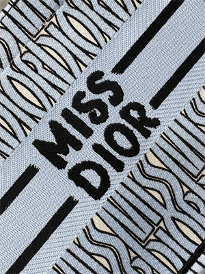 cd miss D*or small book tote allover emb pale blue