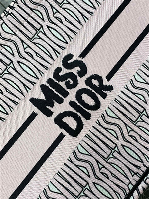 cd miss D*or medium book tote allover emb pale pink