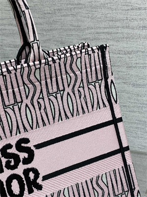 cd miss D*or medium book tote allover emb pale pink