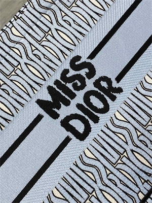 cd miss D*or medium book tote allover emb pale blue
