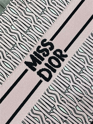 cd miss D*or large book tote allover emb pale pink