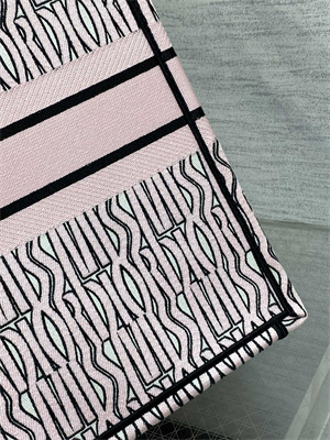 cd miss D*or large book tote allover emb pale pink