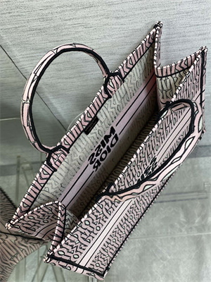 cd miss D*or large book tote allover emb pale pink