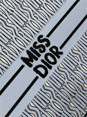 cd miss D*or large book tote allover emb pale blue