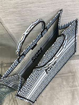 cd miss D*or large book tote allover emb pale blue