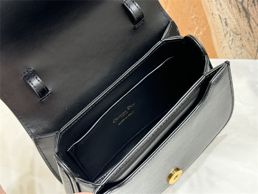 CD Medium 30 Montaigne Avenue Top Handle Bag Black Ribbed Calfskin