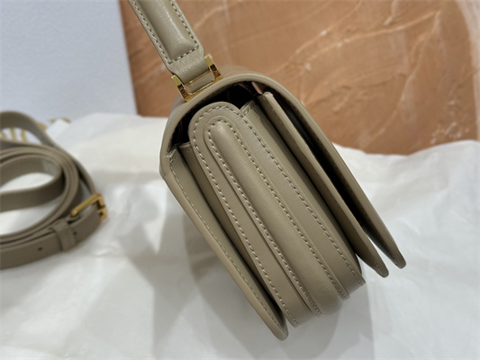 CD Medium 30 Montaigne Avenue Top Handle Bag Powder Beige Ribbed Calfskin