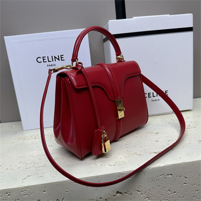 Ce**e small 16 bag in satined calfskin red