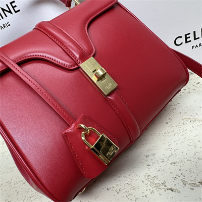 Ce**e small 16 bag in satined calfskin red