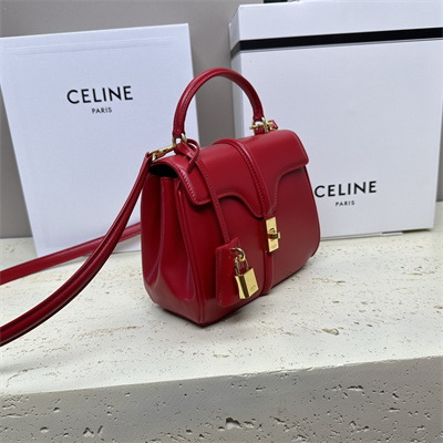 Ce**e mini 16 bag in satined calfskin red